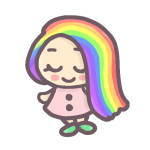 虹のキャラクターのイラストで背景は透明