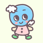 空を擬人化したキャラクターのイラストで背景は薄緑色