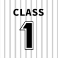 野球ユニフォーム風のイラスト「CLASS1」のロゴあり