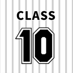 野球ユニフォーム風のイラスト「CLASS10」のロゴあり