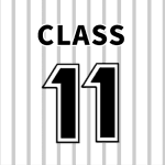 野球ユニフォーム風のイラスト「CLASS11」のロゴあり