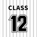 野球ユニフォーム風のイラスト「CLASS12」のロゴあり