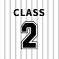 野球ユニフォーム風のイラスト「CLASS2」のロゴあり
