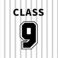 野球ユニフォーム風のイラスト「CLASS9」のロゴあり