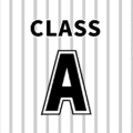 野球ユニフォーム風のイラスト「CLASS　A」のロゴあり