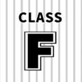 野球ユニフォーム風のイラスト「CLASS　F」のロゴあり