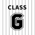 野球ユニフォーム風のイラスト「CLASS　G」のロゴあり