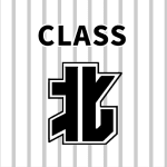 野球ユニフォーム風のイラスト「CLASS北」のロゴあり