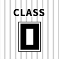 野球ユニフォーム風のイラスト「CLASSロ」のロゴあり