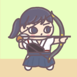 女子弓道部員のイラスト