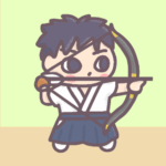 男子弓道部員のイラスト