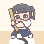 女子書道部員のイラスト