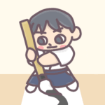 男子書道部員のイラスト