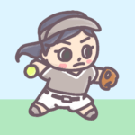 女子ソフトボール部員のイラスト