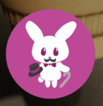 オシャレで紳士な兎のアイコンの見本画像、全体的にピンク色