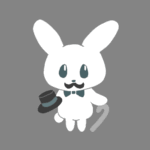 オシャレで紳士な兎のイラストで全体的に灰色