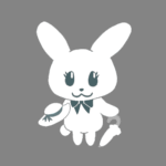 オシャレでレディな兎のイラストで全体的に灰色