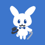 オシャレで紳士な兎のイラストで全体的に青
