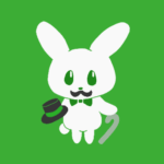 オシャレで紳士な兎のイラストで全体的に緑