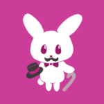オシャレで紳士な兎のイラストで全体的にピンク色