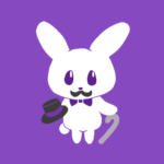 オシャレで紳士な兎のイラストで全体的に紫