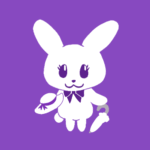オシャレでレディな兎のイラストで全体的に紫