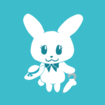 オシャレでレディな兎のイラストで全体的に水色