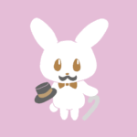 オシャレで紳士な兎のイラストで全体的に白っぽい