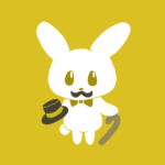 オシャレで紳士な兎のイラストで全体的に黄色