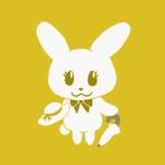 オシャレでレディな兎のイラストで全体的に黄色