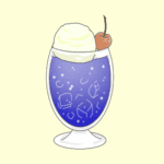 オシャレなソーダフロートのイラスト（バタフライピーソーダ）