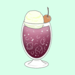 オシャレなソーダフロートのイラスト（アメリカンチェリーソーダ）