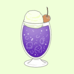 オシャレなソーダフロートのイラスト（グレープソーダ）