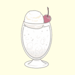 オシャレなソーダフロートのイラスト（ヨーグルトソーダ）