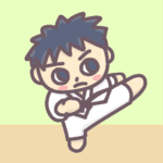 男子空手選手のかわいいイラスト