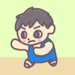 男子レスリング選手のかわいいイラスト