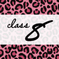 クールでかっこいいピンクヒョウ柄に「class 8」のロゴあり