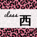 クールでかっこいいピンクヒョウ柄に「class 西」のロゴあり